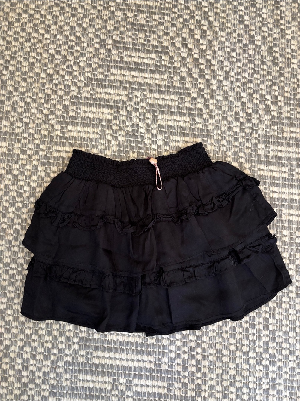 Girls LoveShackFancy Girls Black Layered Ruffle Skirt